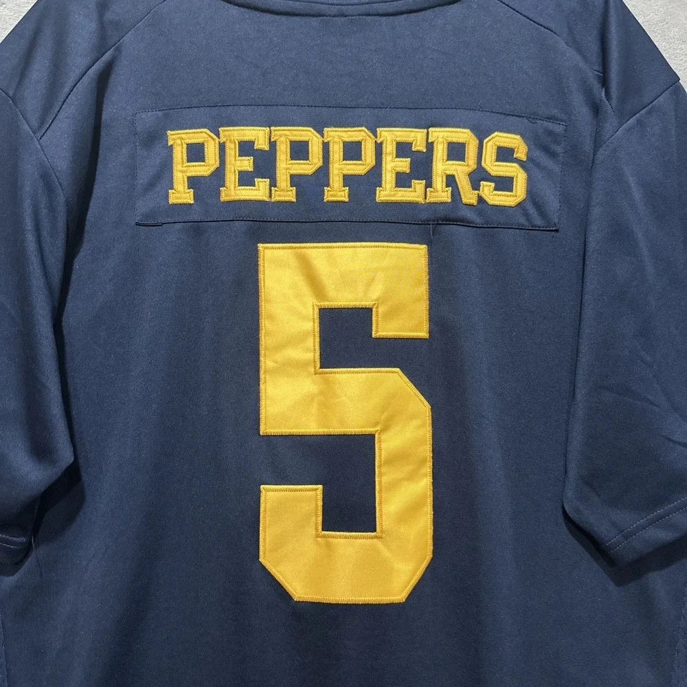 Jordan Michigan Wolverines #5 Jabrill Peppers Size‎ M Blue Short Sleeve V-Neck